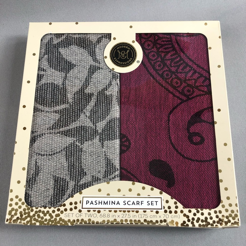 Modern Expressions Pashmina Scarf Set of 2